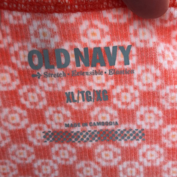 NEW-OLD NAVY LACE TRIM PRINT ORANGE TANK TOP | XL - Picture 8 of 10